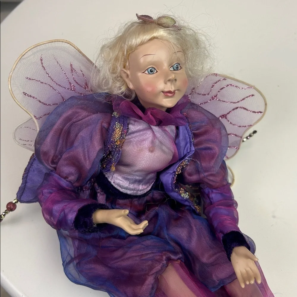 Vintage Winward Purple Fairy Doll Hanging Magical Elf   Holidays